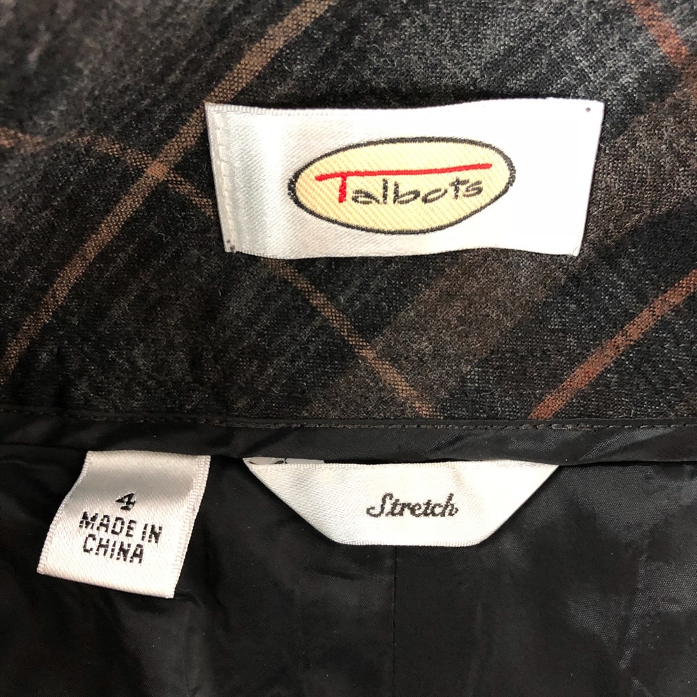 Talbots Wool Plaid Pants Size 4 - Picture 8 of 14